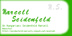 marcell seidenfeld business card